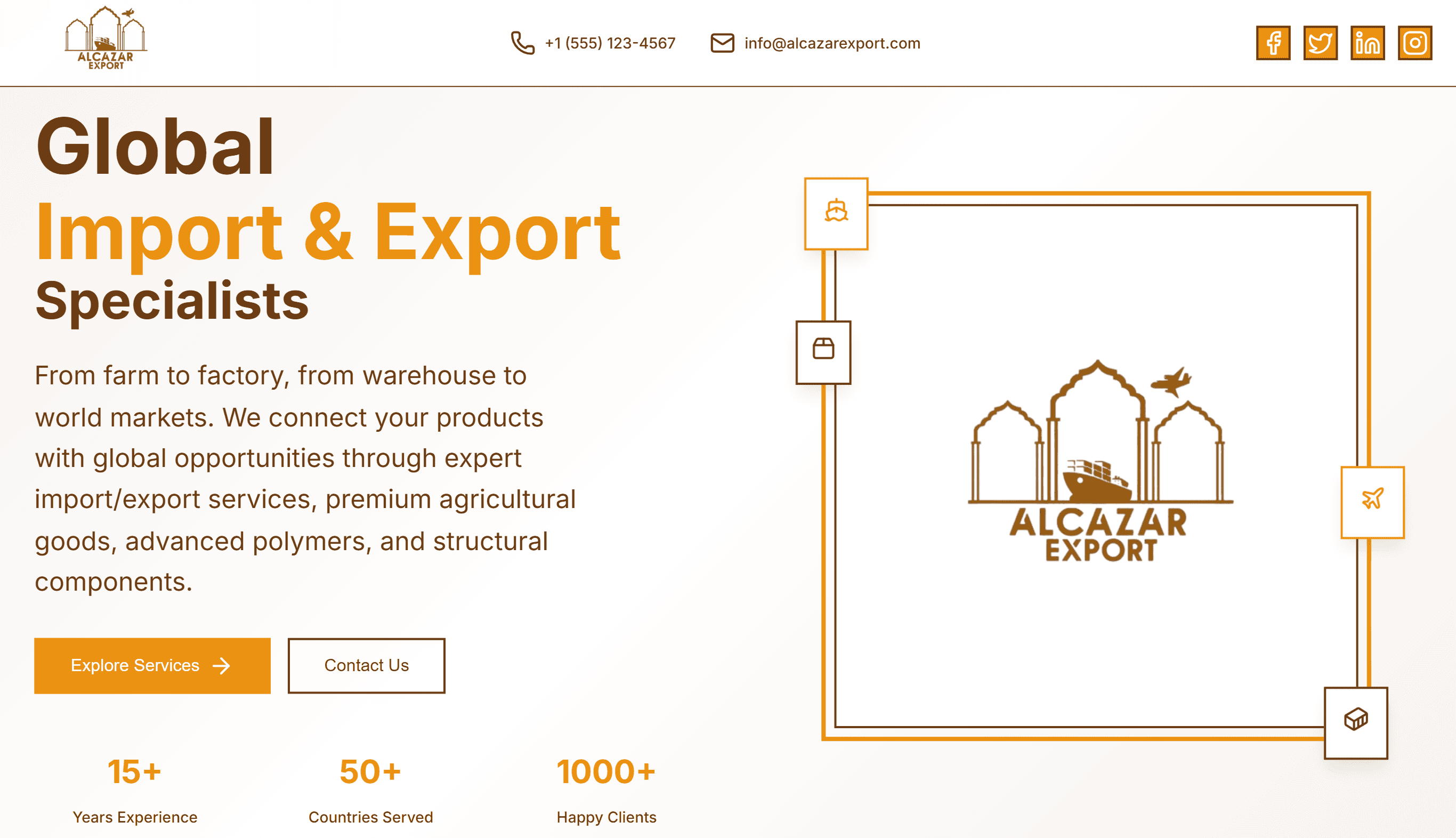 landing Page of alcazar-export